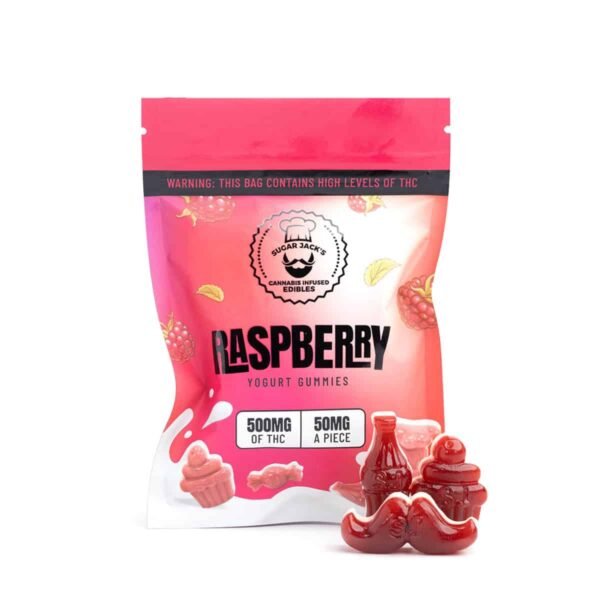 Sugar Jack’s Raspberry THC Yogurt Gummies